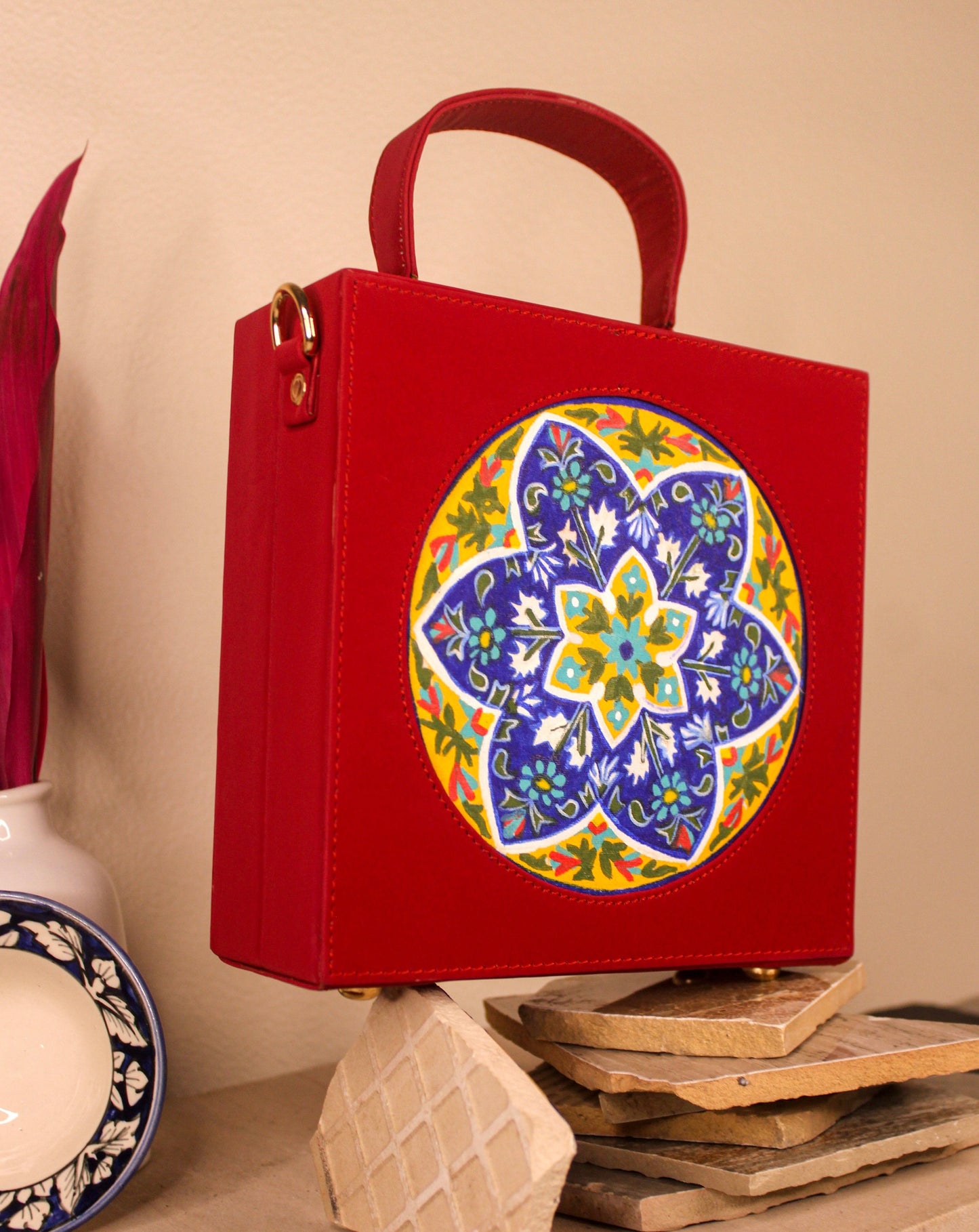 Pushpa Hand-painted Box Bag / Sling