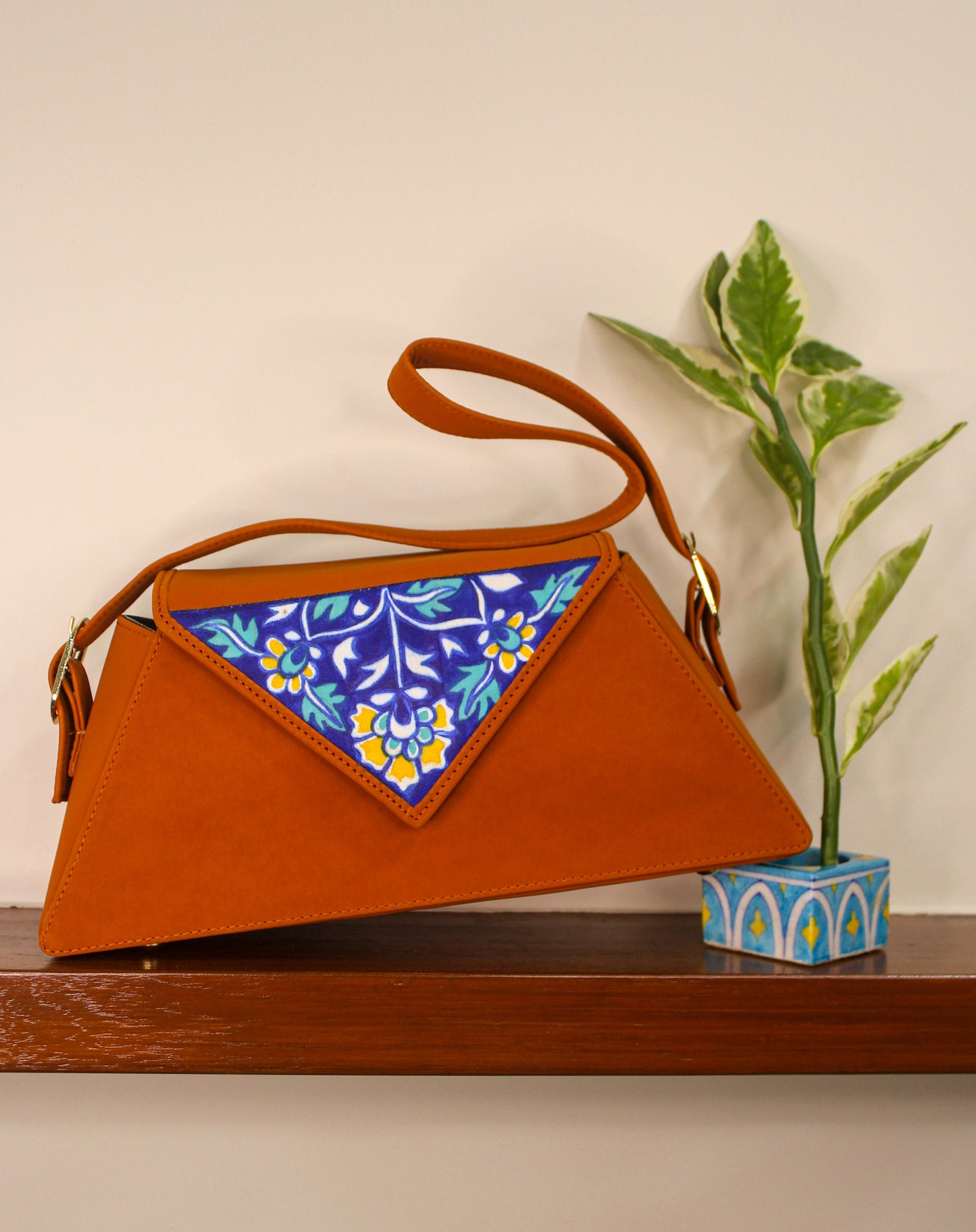 Aboli Tri-Kon Hand-painted Baguette Bag